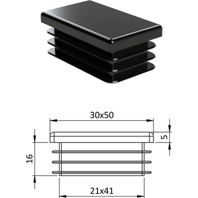 Kovoinox Krytka plastová 30 x 50 mm – Sleviste.cz