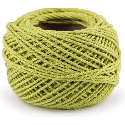 Prima-obchod Bavlněná příze macrame / háčkovací 40 g rozčesávací, barva 32 zelená lipová