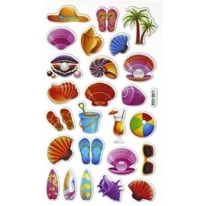 TITANUM Summer convex stickers, plaza 25pcs