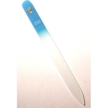 Bohemia Crystal pilník na nechty sklenený s potiskom 140 mm sv. modrý