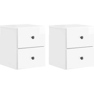 vidaXL Спален шкаф с монтаж на стена 2 бр. Бял гланц 34, 5 x 33 x 40 см (899154)