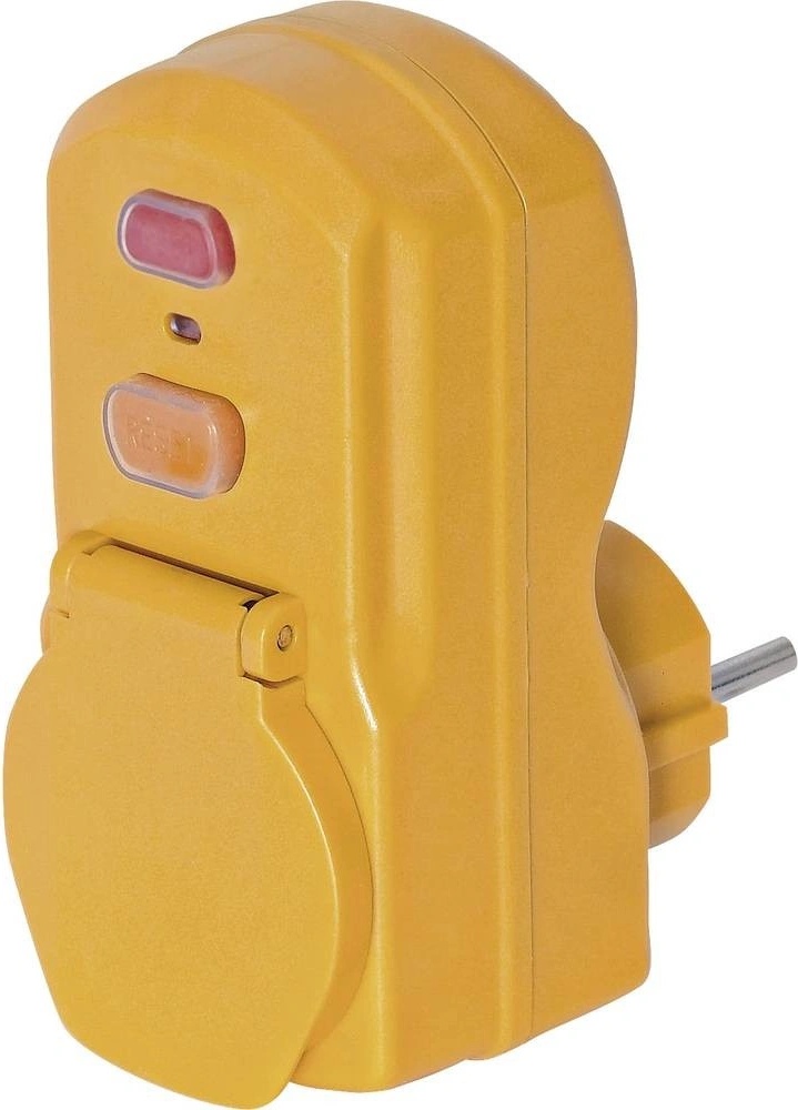 Brennenstuhl Spina Differenziale 30 MA IP55 – Gialla, 16A/230V, Per Cavo 3G1,5 E 3G2,5, Ideale Per Esterni