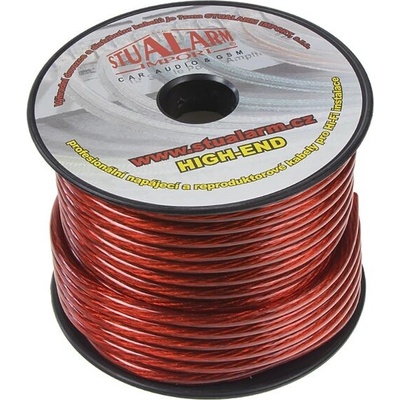 Kabel 6 mm, červeně transparentní, 25 m bal