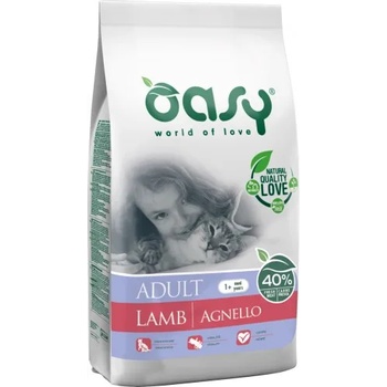 Oasy Cat Adult Lamb - пълноценна храна за пораснали котки над 12 месеца, от всички породи, с агнешко месо, БЕЗ ЗЪРНО, 1, 5 кг - Италия