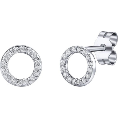Silvego Strieborné náušnice kôstky kruhy Agnii s Brilliance Zirconia 7 mm ZT182508E