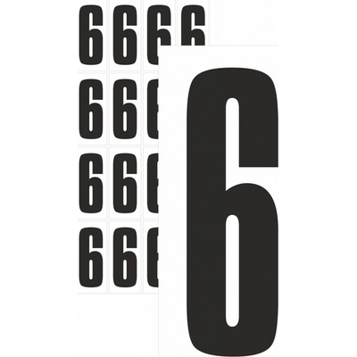 Čísla samolepící 6 černá samolepící vinylová fólie 15 mm písmo - aršík 36 ks – Zboží Dáma