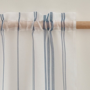 Catherine Lansfield Бяла завеса от воал 140x229 cm Harbour Stripe - Catherine Lansfield (DS/59762/W/VST590/WH)