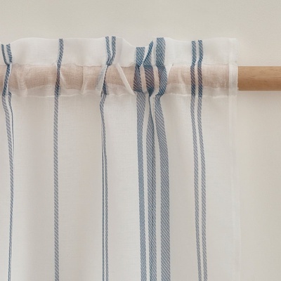 Catherine Lansfield Бяла завеса от воал 140x229 cm Harbour Stripe - Catherine Lansfield (DS/59762/W/VST590/WH)