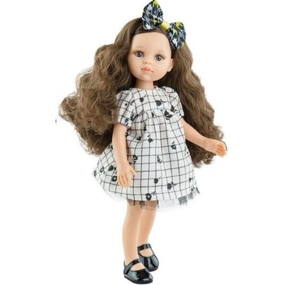 Paola Reina Комплект дрехи за кукла Paola Reina - рокля на каре и цветя 32 cm - Paola Reina (54498)