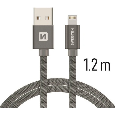 Swissten Kabel Textile Lighting, 1,2m, šedý
