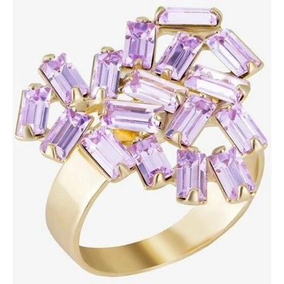 Preciosa Pozlacený bižuterní prsten Sugarheart, srdce s českým křišťálem Preciosa, violet 2462Y56