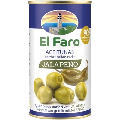 El Faro Zelené olivy plněné jalapeňo pastou 350 g