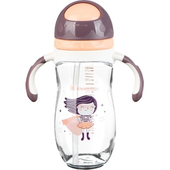 KikkaBoo Бебешко шише със сламка Kikkaboo - Supergirl, 300 ml (31302020062)