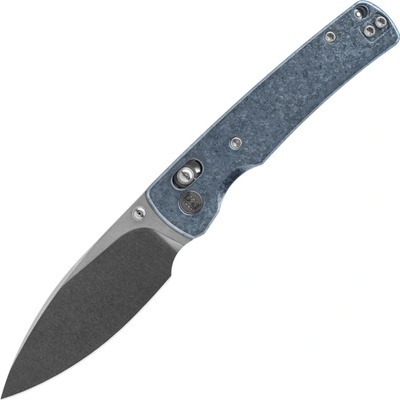 Miguron Knives Vakor 3.19 M390 Stonewash Blade Blue PVD Crystal Ti handle MGR633ABJBU