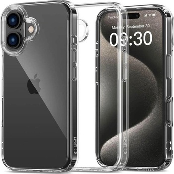 Tech-Protect Калъф за iPhone 16, Tech-Protect FlexAir Hybrid Clear Case, Прозрачен (5906302311620)