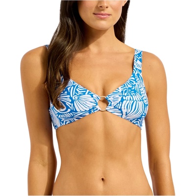 Seafolly Дамско бикини горнище Seafolly Women's C Shells Ring Front Tank Bikini top - Sapphire - размер 40 (EU) (150-5773-0215)