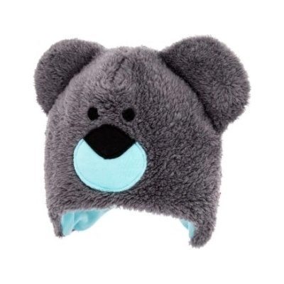 Bexa zimní čepice na zavazování s oušky Teddy šedá /mátová