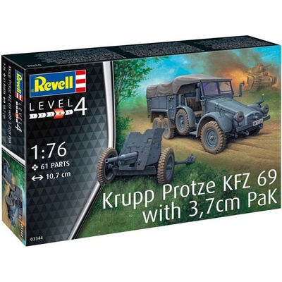 Revell Plastic ModelKit military 03344 Krupp Protze KFZ 69 with 3 7cm Pak 1:76