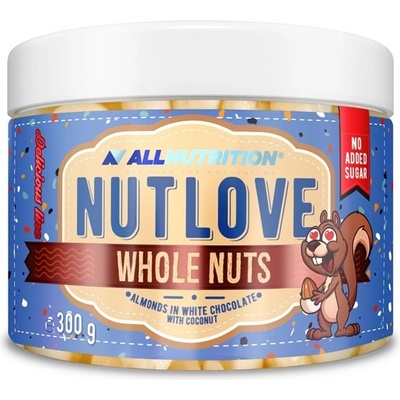 ALLNUTRITION Nutlove Wholenuts Mandle v bílé čokoládě s kokosem 300 g