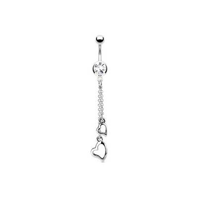 Šperky4U piercing do pupíku srdíčka WP01247-C
