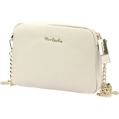 Pierre Cardin Značková malá kožená crossbody kabelka no. 48 béžová