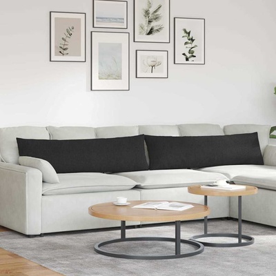 vidaXL Диван възглавници 2 pcs Черно 145 x 40 см текстил (42013827)
