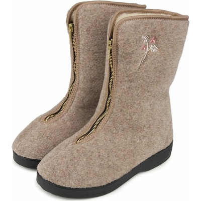 Vlnka Dámske kapce z ovčej vlny na zips béžová