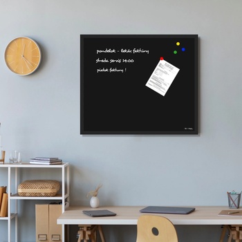 Toptabule.sk MTDRCOL5 Čierna magnetická tabuľa v čiernom drevenom ráme 200x100cm