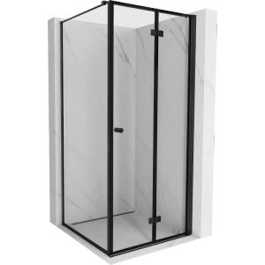 Mexen Mist-F сгъваема душ кабина дясна 80 x 80 см, черна рамка, черна - 8A6T-080-080-70-70-P (8A6T-080-080-70-70-P)