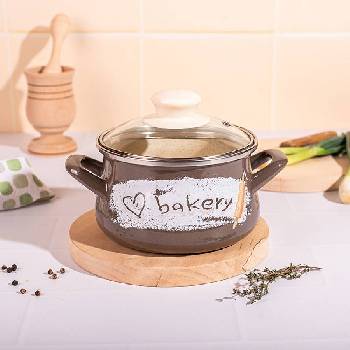 Metalac Posude 14 см емайлирана тенджера Metalac Posude с декор BAKERY (1012029)