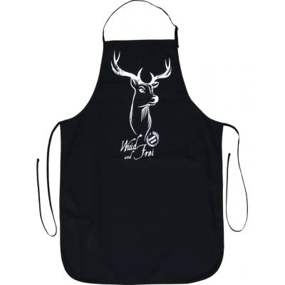 AKAH Kuchyňská zástěra BBQ s motivem jelena černá