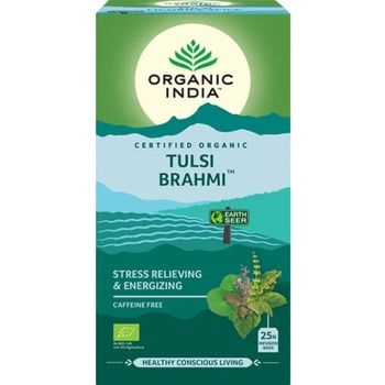 Organic India Čaj Tulsi Brahmi Gotu Kola porcovaný 25 ks 43.5 g