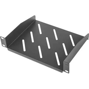 Lanberg Аксесоар, Lanberg 10"" fixed shelf 1U / 254x180mm, max load capacity up to 20kg, black (AK-1012-B)