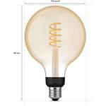 Philips Смарт LED димируема крушка Philips Hue Filament G125, 7W, 550 lm, E27, топла бяла 2100K (929002478101)