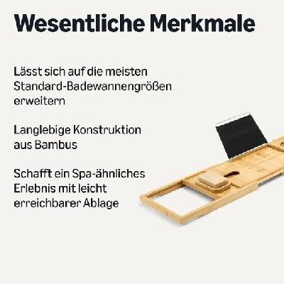 Výsuvná bambusová vana Amazon Basics