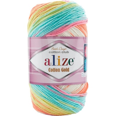 Alize Cotton gold batik 7937 světlá barevná