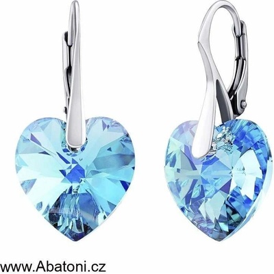 Swarovski Elements Heart krystal stříbrné visací modré srdce srdíčka 31012.4 Aquamarine modrá světlá azurová nebeská