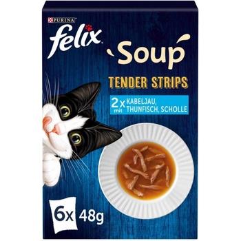 Felix Soup Tender Strips rozmanitost z vody 48 x 48 g