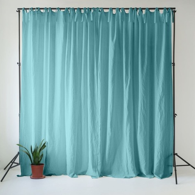Linen Tales Тюркоазено ленено перде 140x200 cm Coastal Blue - Linen Tales (LT-CURTNTIE-140x200-CB)