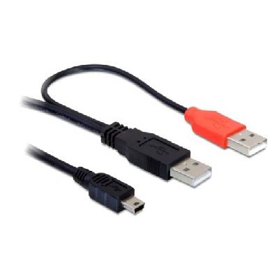 DeLock Delock napájecí Y kabel, 2xUSB A na mini USB B, 1 metr - 82447