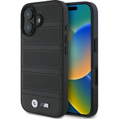 BMW M Perforated And Stitched Line MagSafe калъф за iPhone 16 - черен (3666339324209)