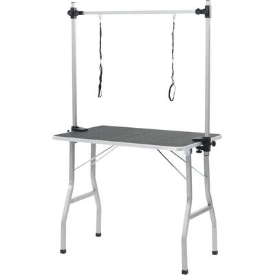 vidaXL Маса за подстригване на домашни любимци, регулируема, 2 примки (170170)