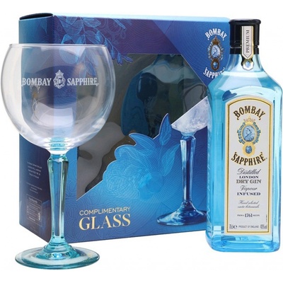 Bombay Sapphire Gin 40% 0,7 l (dárkové balení 1 sklenice)