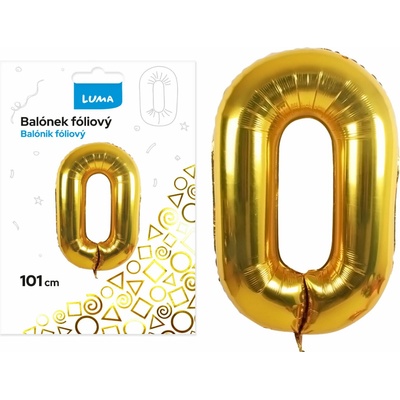 LUMA trading Balónek fóliový č. 0 stříbrný, 101 cm