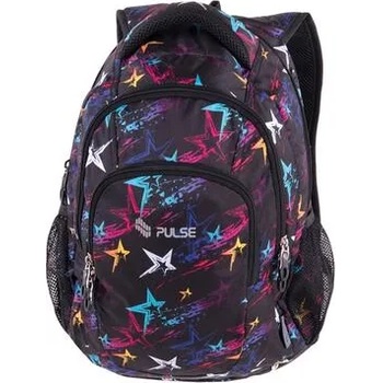 PULSE Раница Teens Night Sky, черна с цветни елементи (121979)