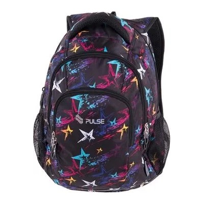 PULSE Раница Teens Night Sky, черна с цветни елементи (121979)