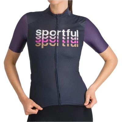 Sportful Дамска фланелка с къс ръкав за колоездене Sportful Women's Supergiara Logo 2 Jersey Cycling jersey - Galaxy Blue (156-2759-0313)