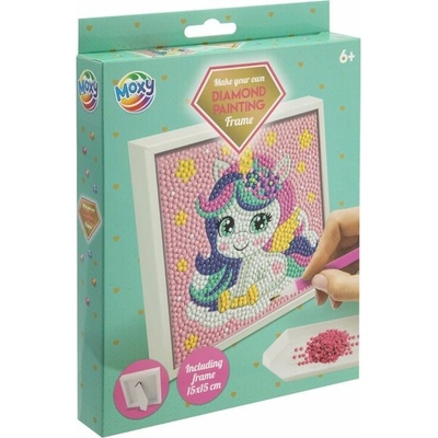 MOXY Diamantové maľovanie na ráme Jednorožec 15 x 15 cm