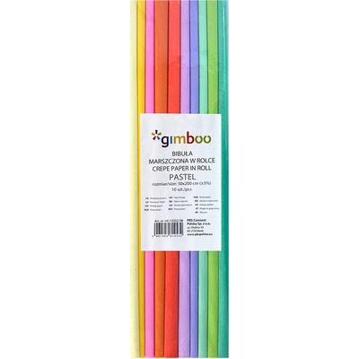 Sada krepových papírů, 50 × 200 cm, 10 ks, mix pastelových barev – Sleviste.cz
