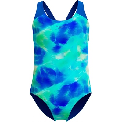 Speedo Детски бански костюм Speedo Kid's Print Splashback One Piece Swimsuit - Mayan Blue/Deep Sapphire - размер 116 (EU) (750-2744-0211)